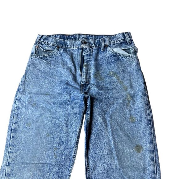 Vintage 80s Acid Wash Levi’s 550 Orange Tab Jeans Mom Jeans 34x30 - Picture 3 of 9